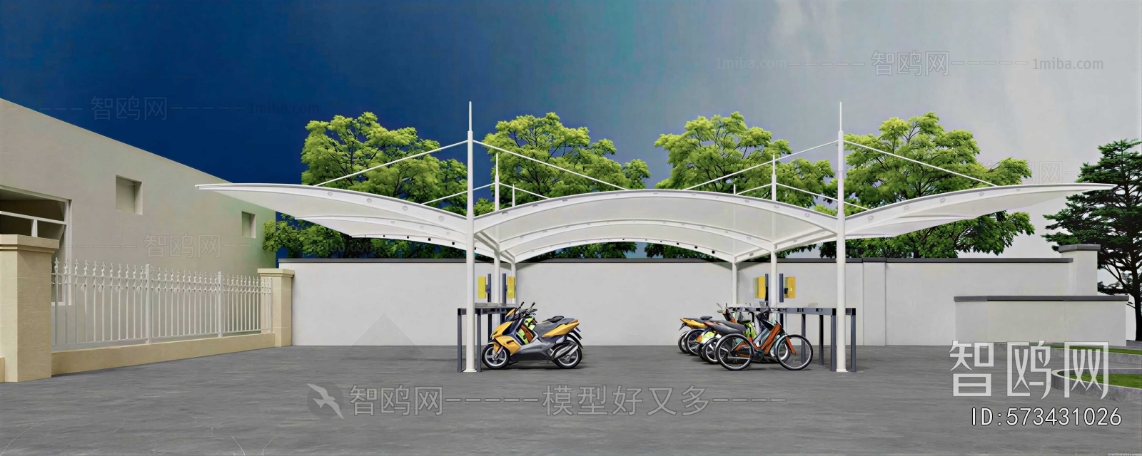 Modern Outdoor Parking Lot