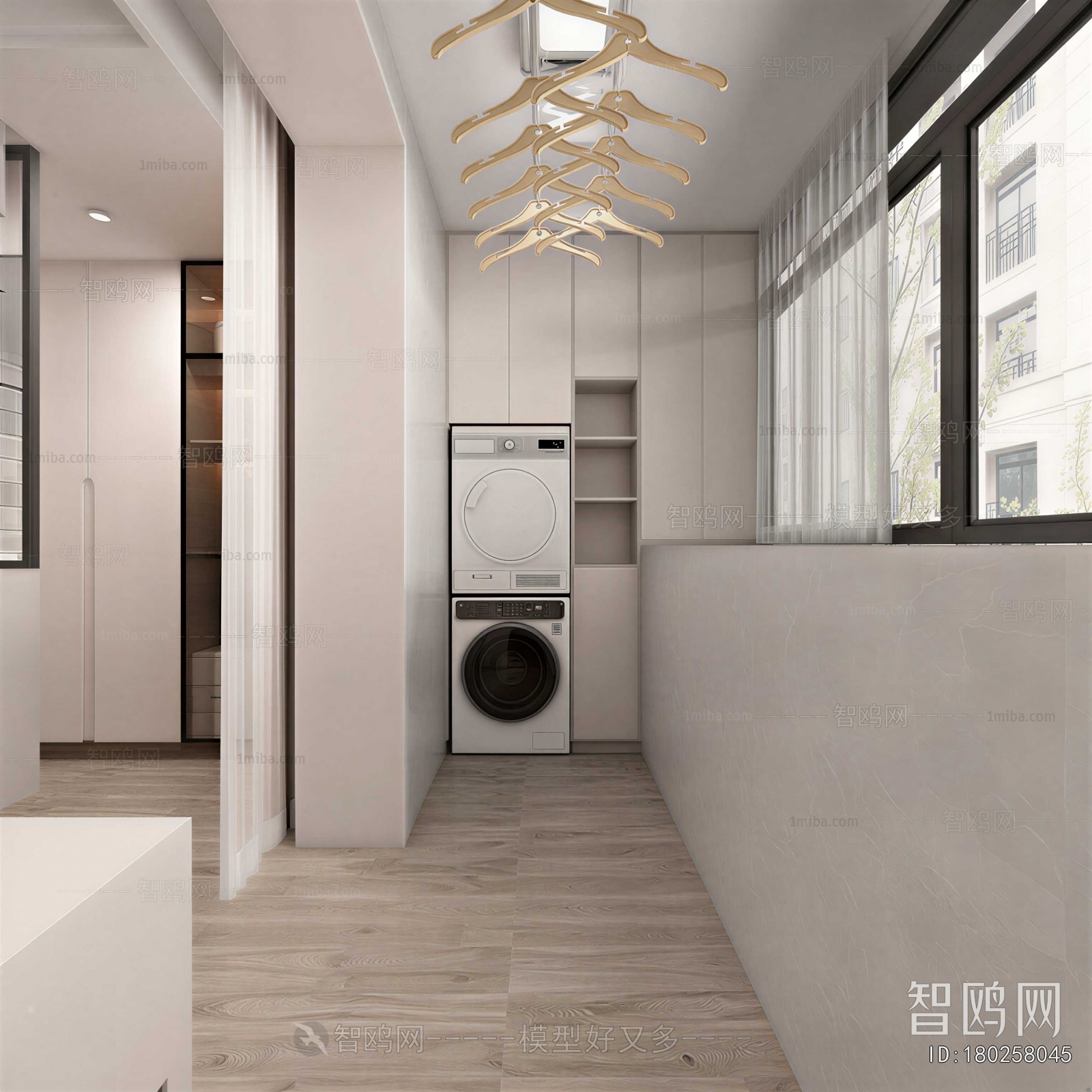 Modern Balcony Laundry Room