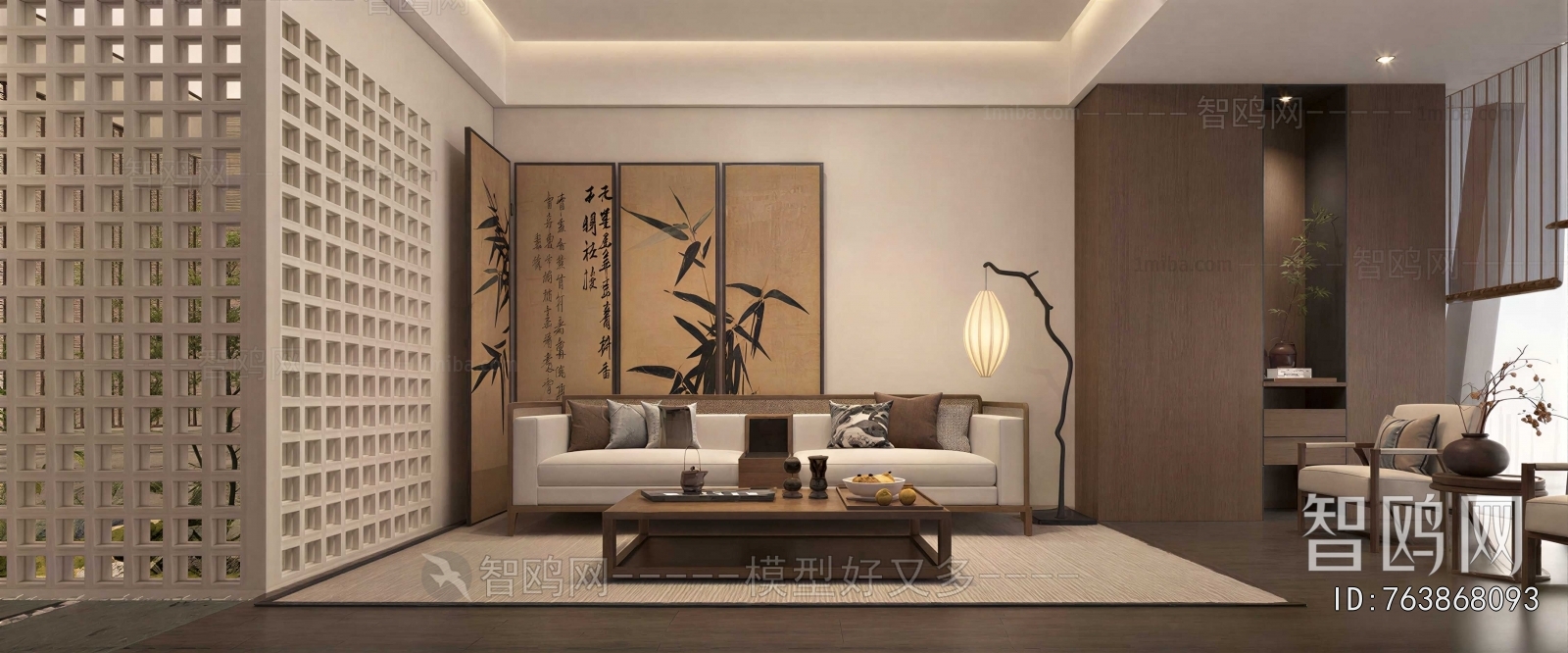 New Chinese Style A Living Room