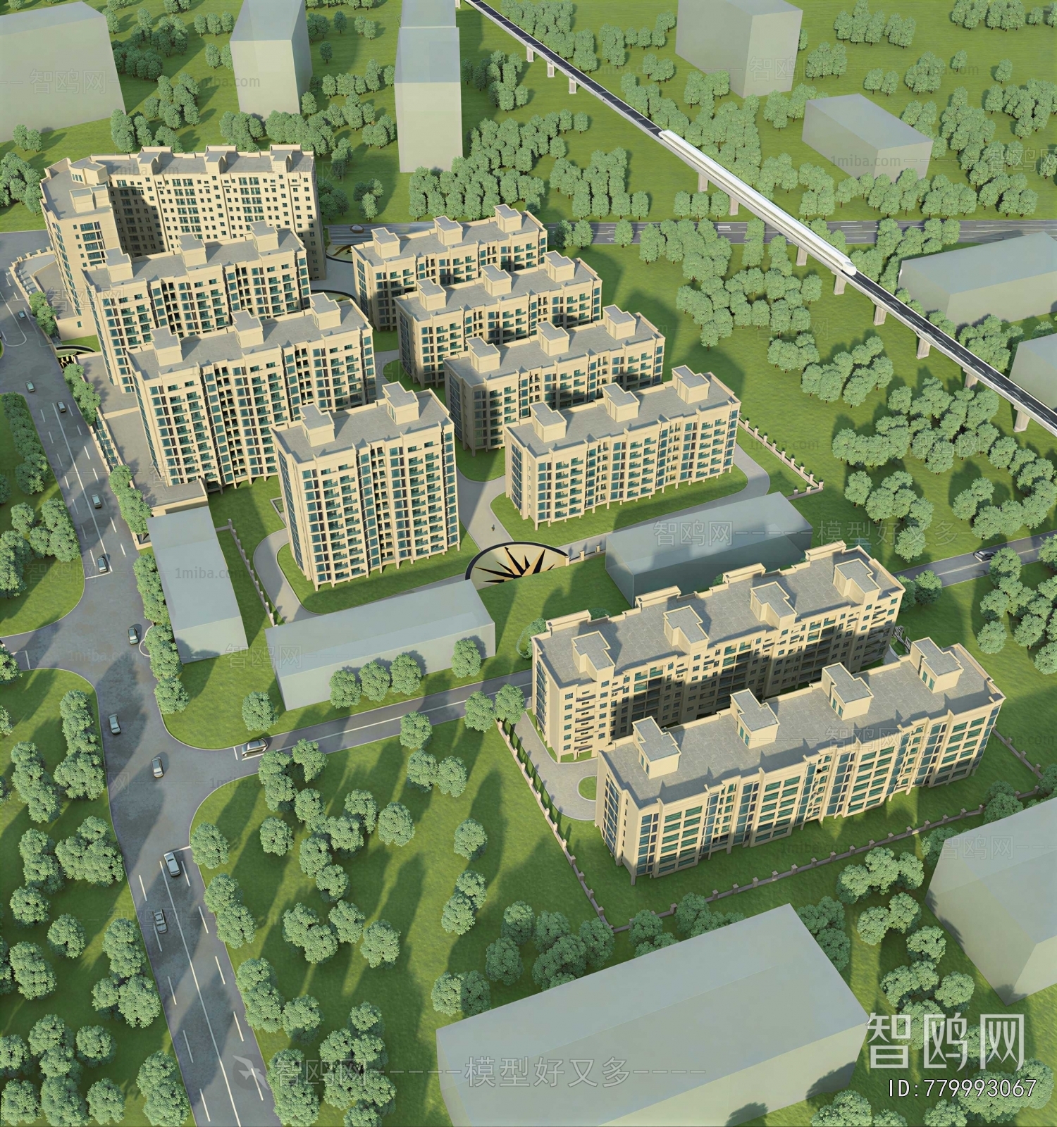 Modern Architectural Bird's-eye View Planning