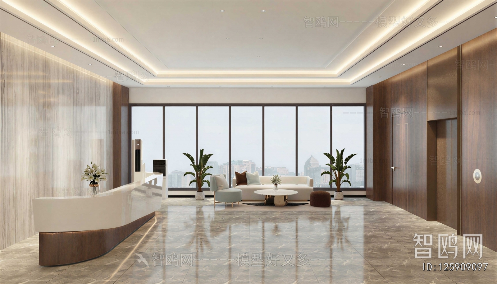 Modern Office Reception Desk