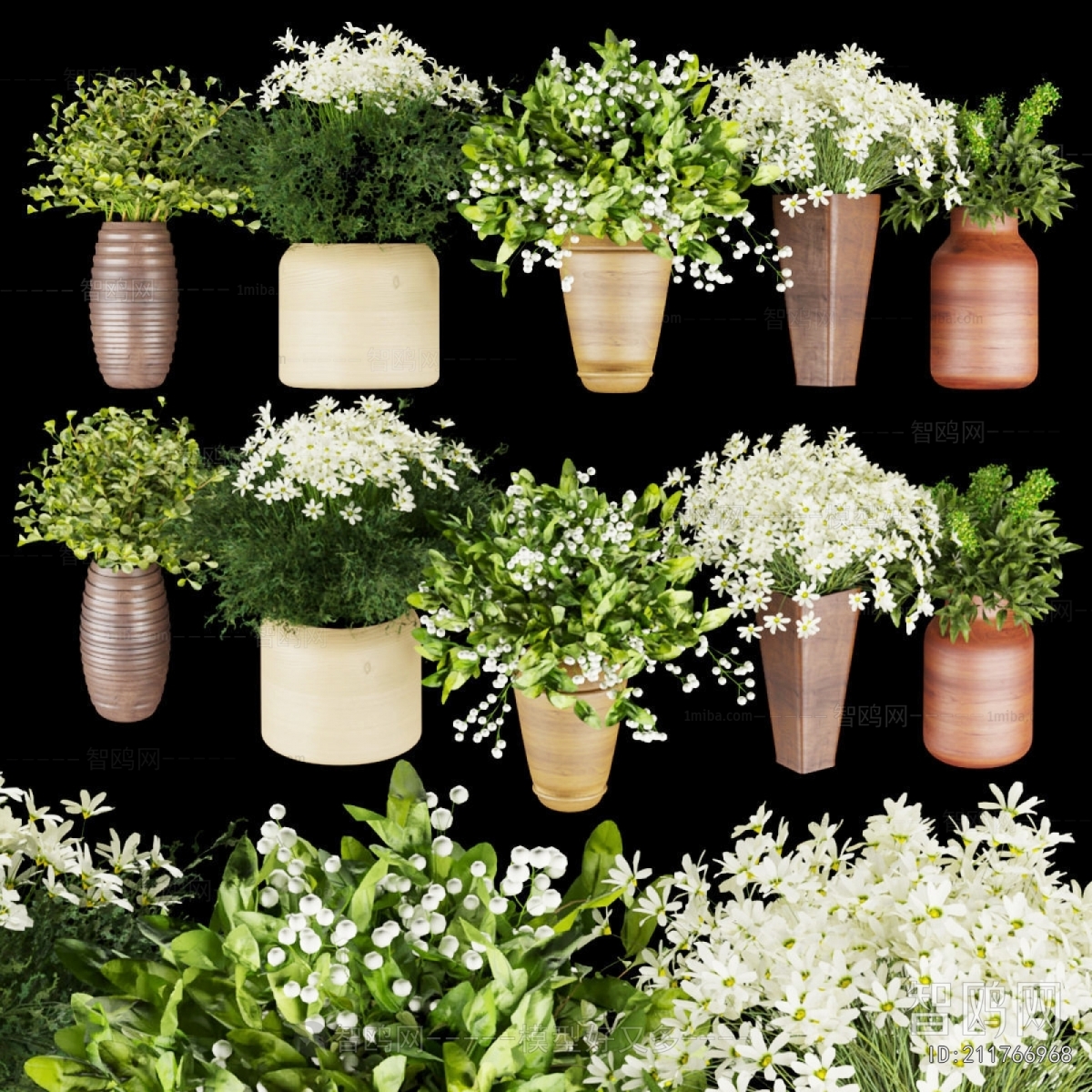 Modern Potted Green Plant