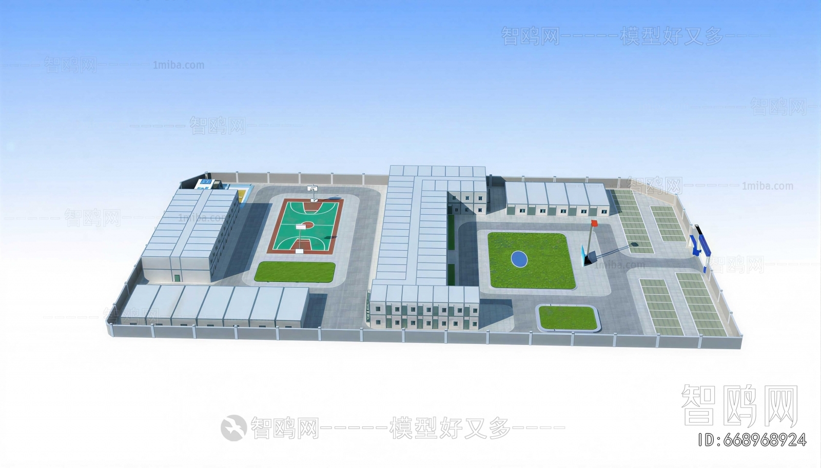 Modern Architectural Bird's-eye View Planning
