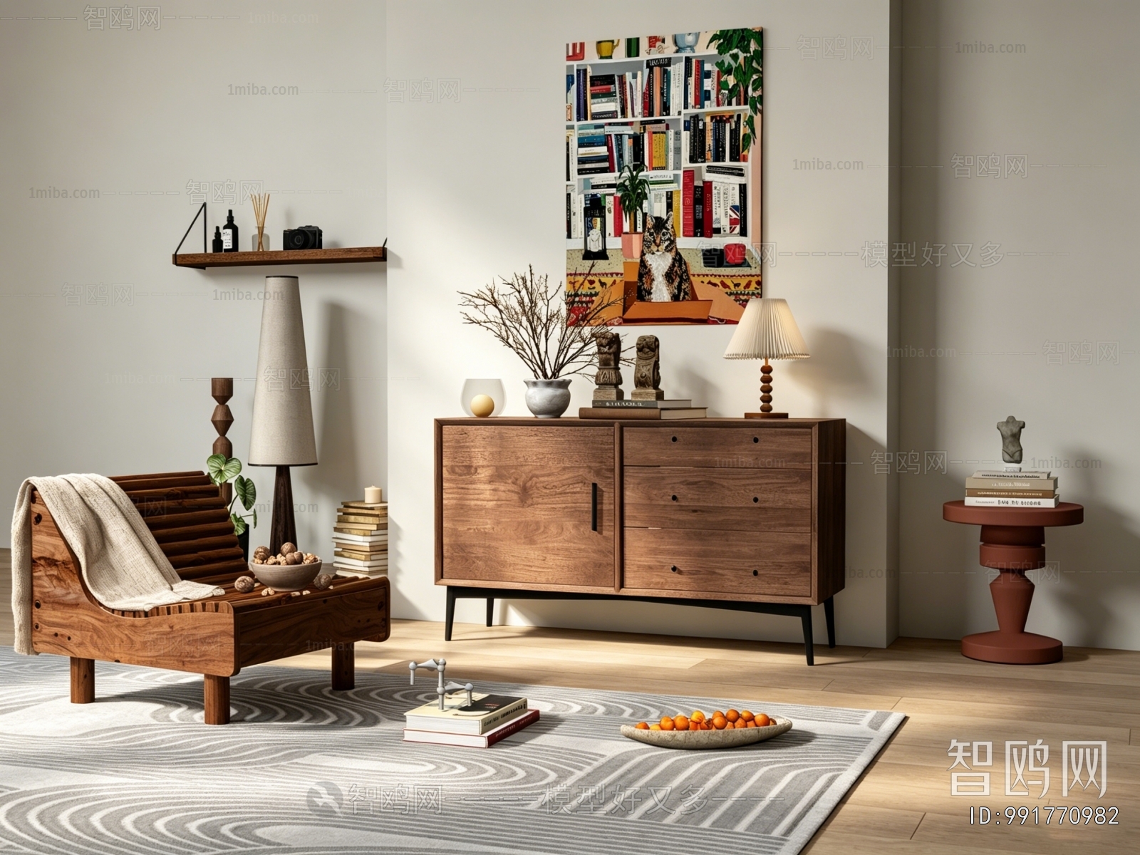Wabi-sabi Style Side Cabinet