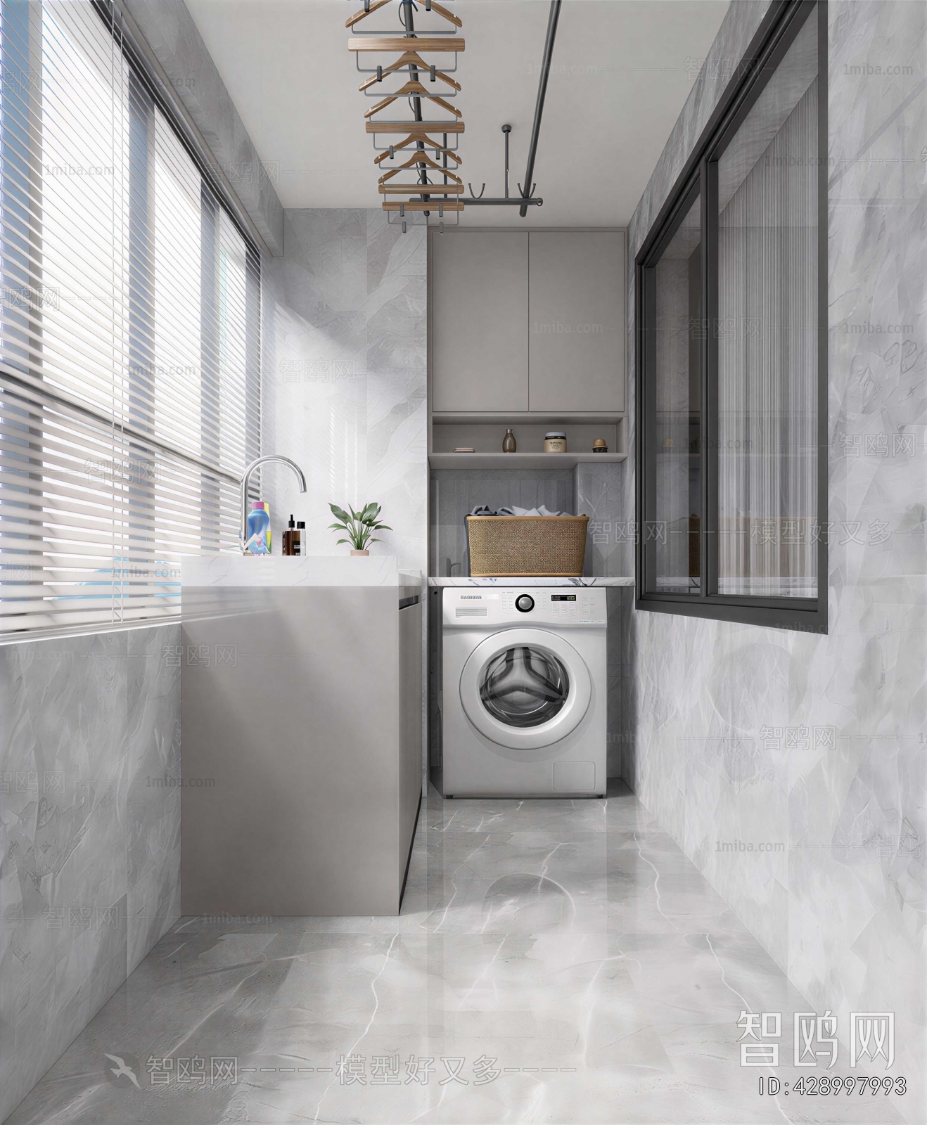 Modern Balcony Laundry Room