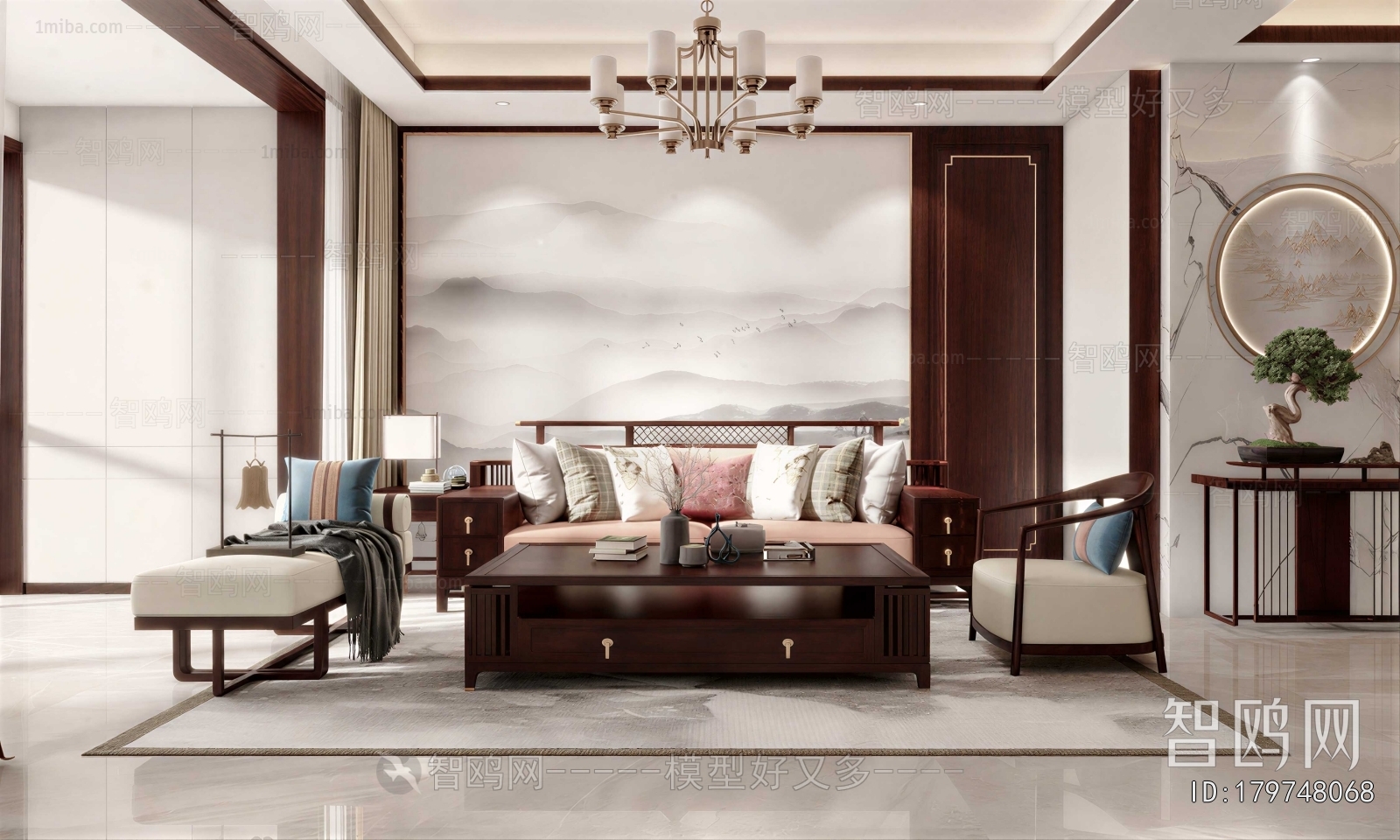 New Chinese Style A Living Room
