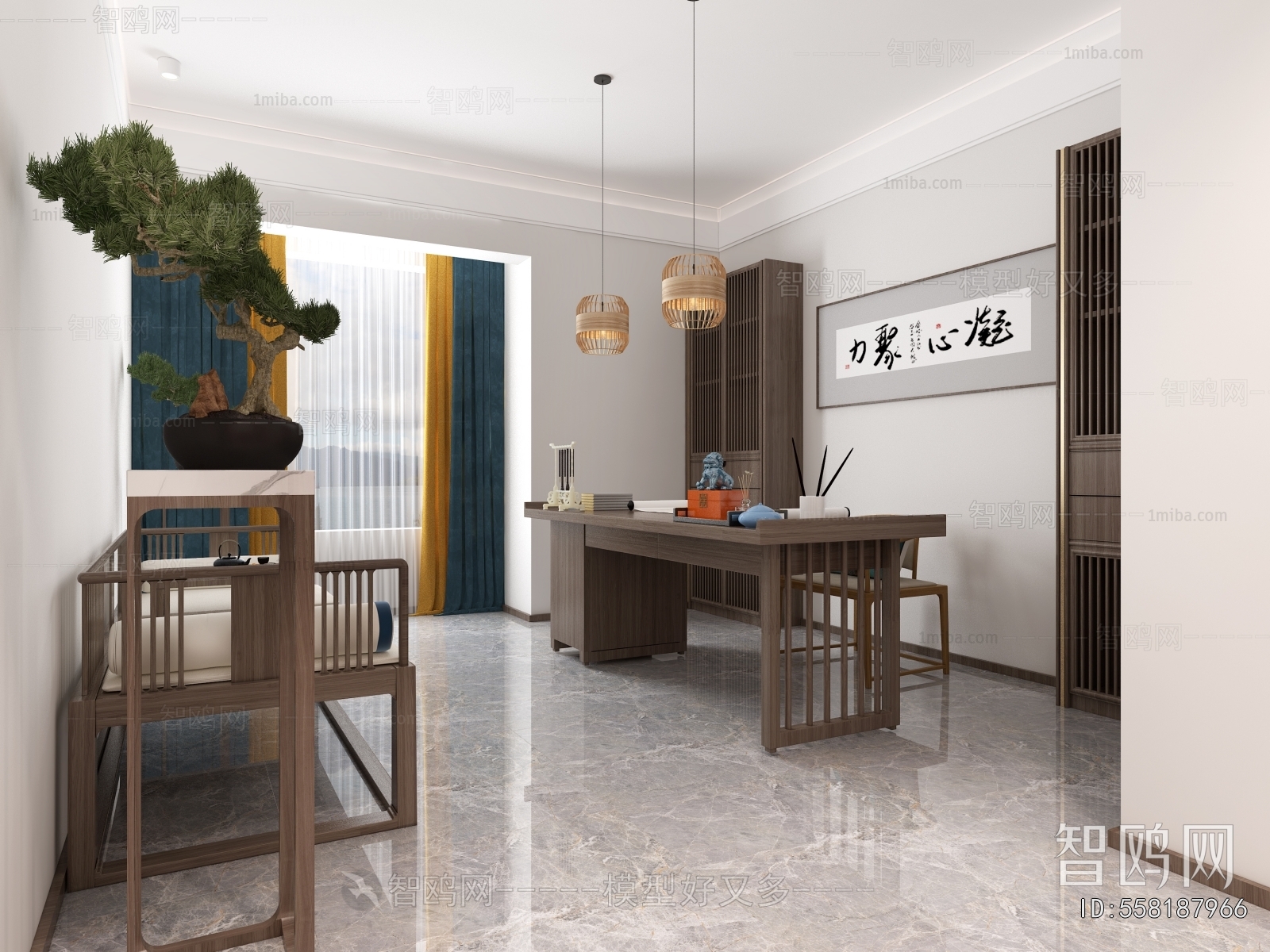 New Chinese Style Study Space
