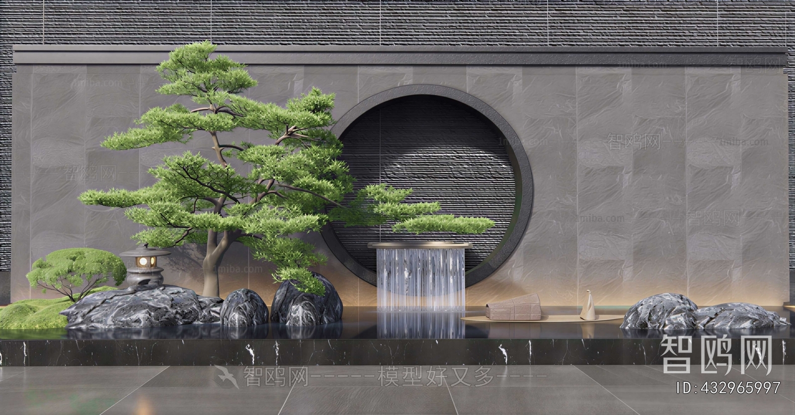 New Chinese Style Rockery Waterscape