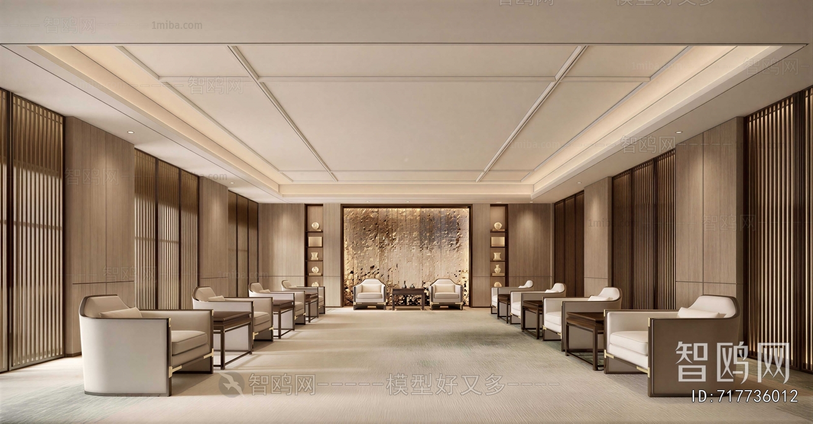 New Chinese Style Office Living Room