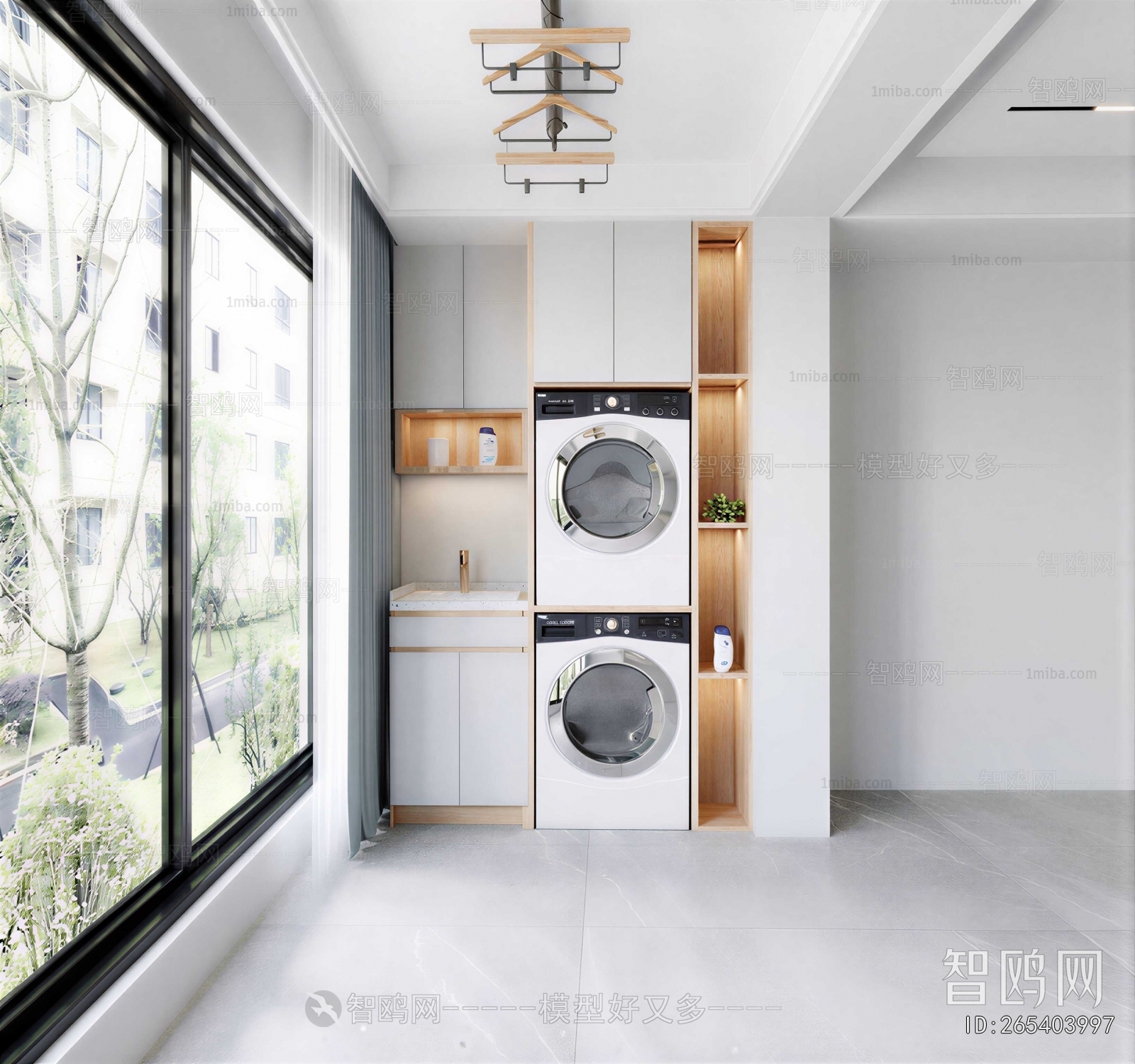 Modern Balcony Laundry Room