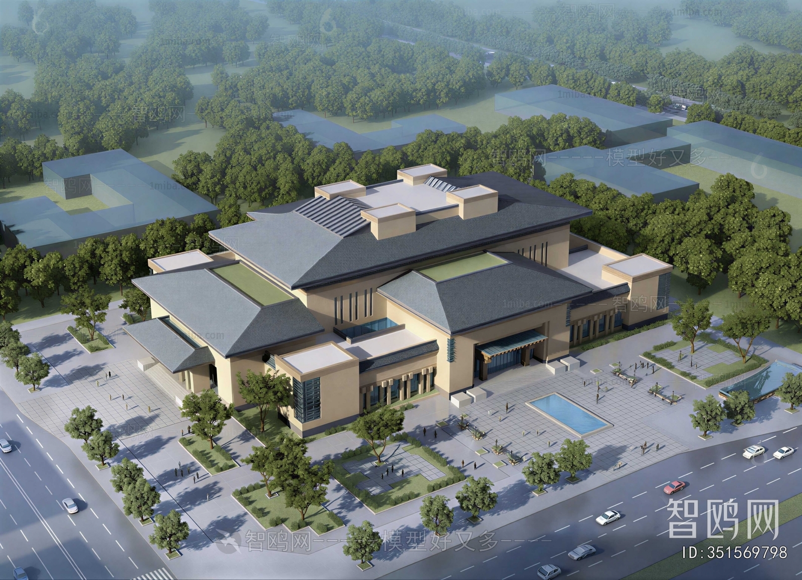 New Chinese Style Architecture Of Artistic Style
