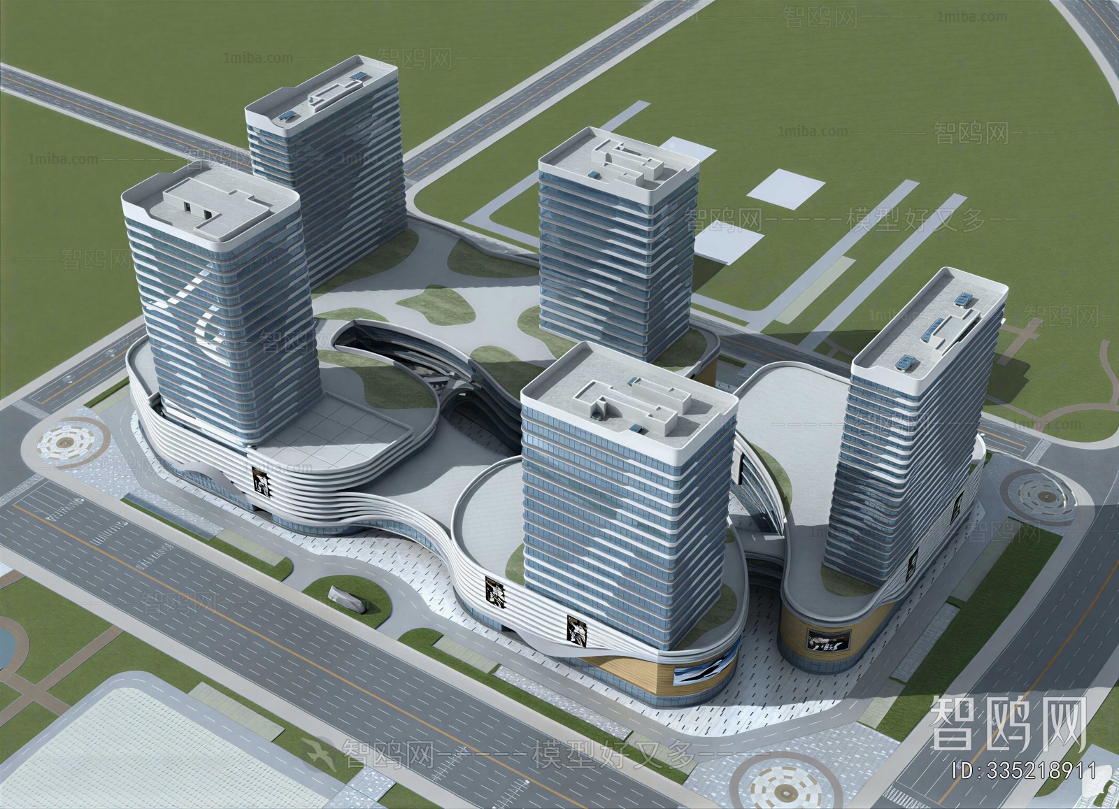 Modern Architectural Bird's-eye View Planning