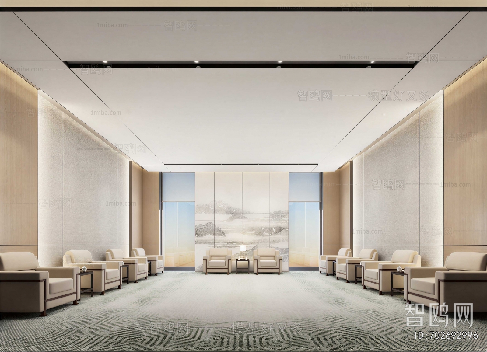 New Chinese Style Office Living Room