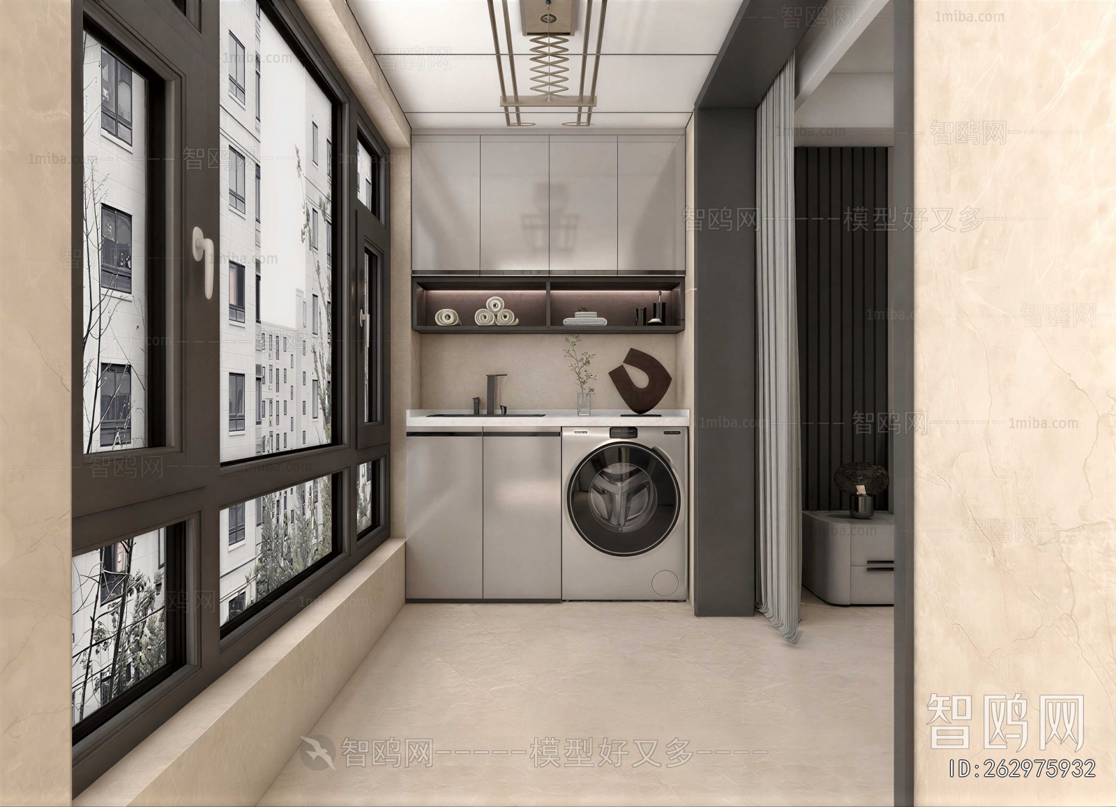 Modern Balcony Laundry Room