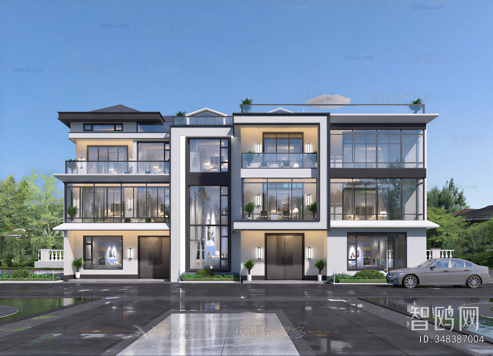 New Chinese Style Double Townhouse