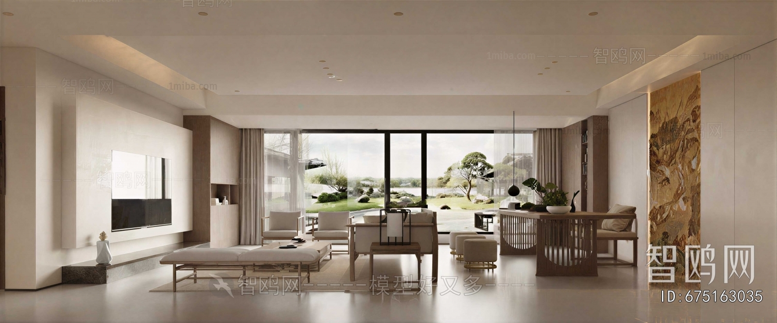 New Chinese Style A Living Room