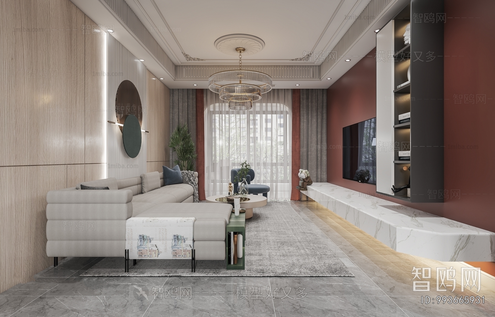Simple European Style A Living Room