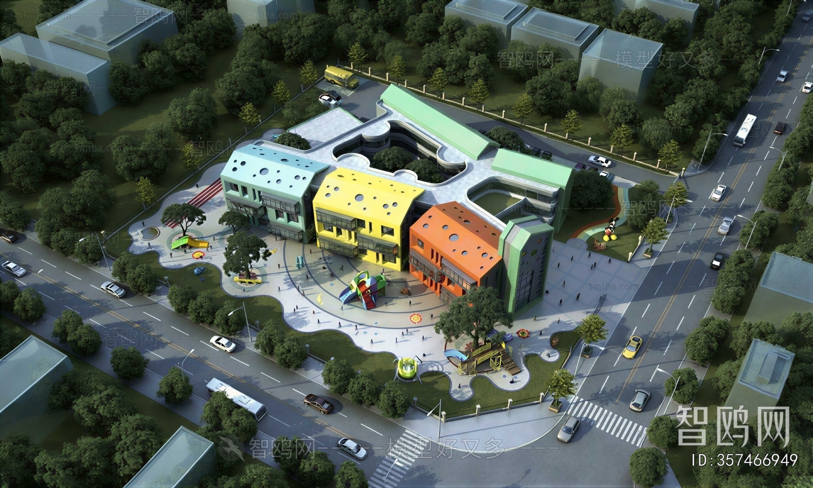 Modern Architectural Bird's-eye View Planning