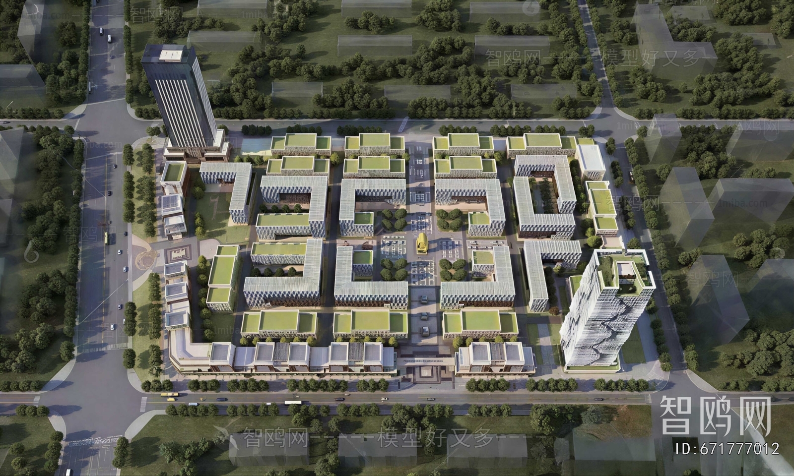 Modern Architectural Bird's-eye View Planning