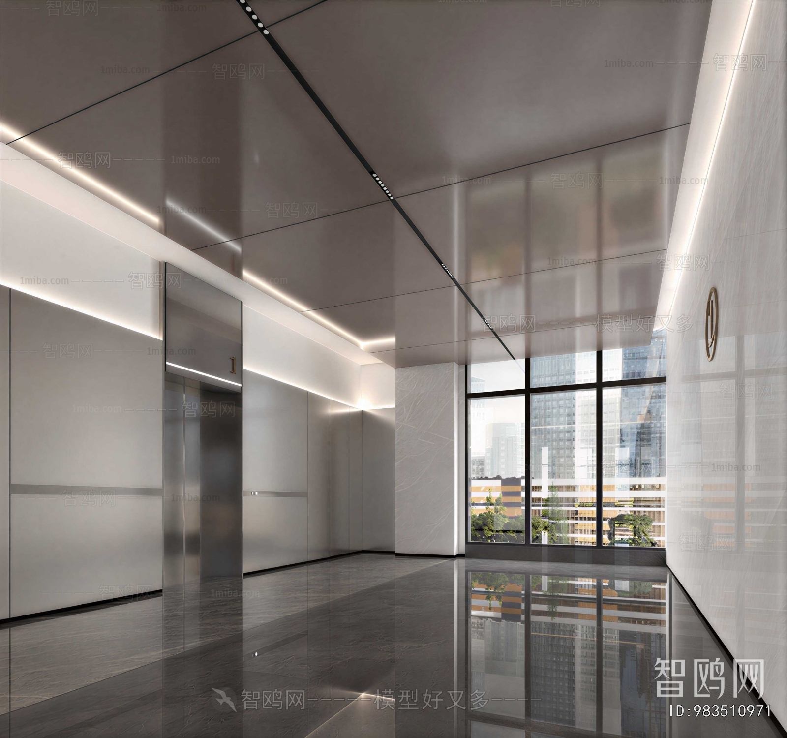 Modern Office Elevator Hall