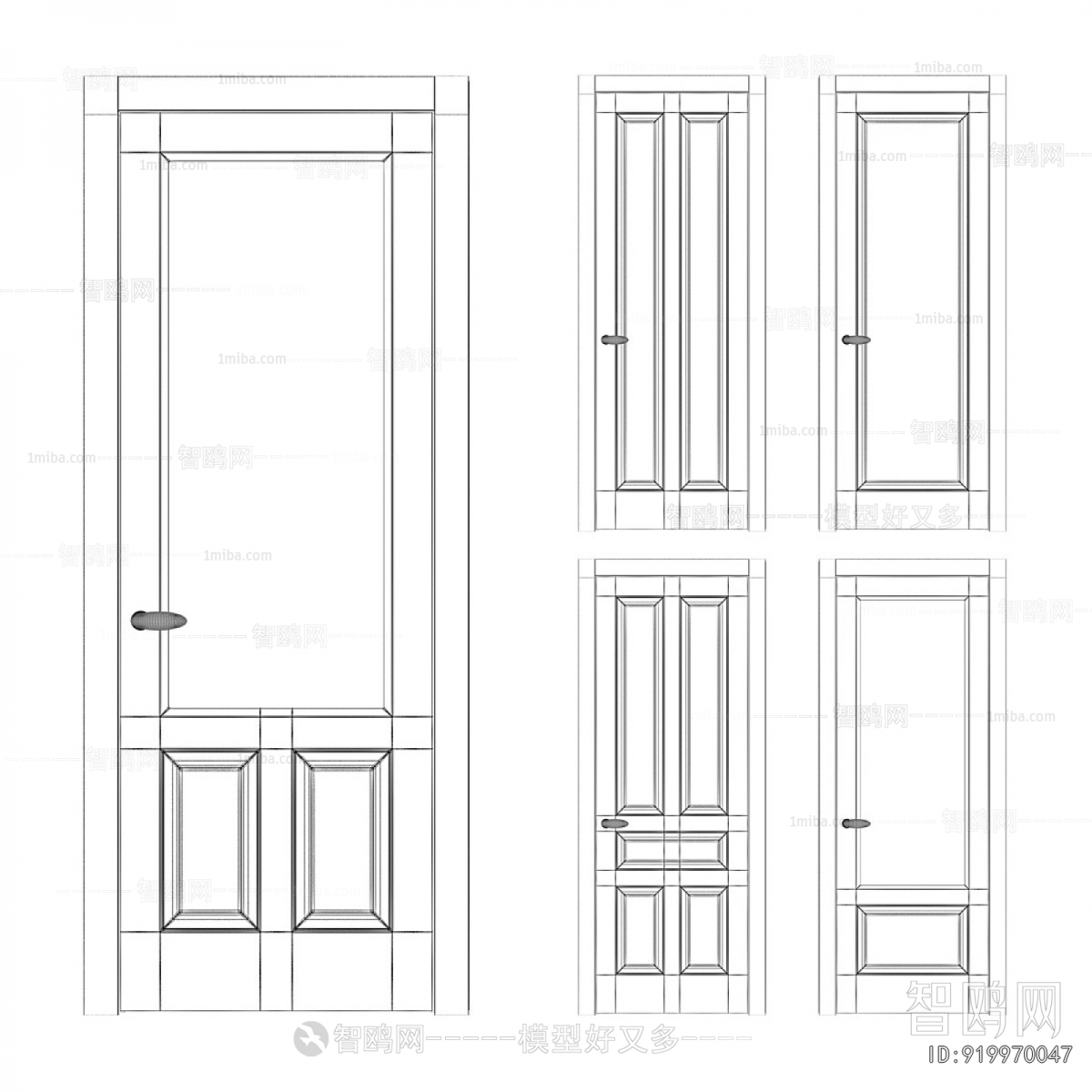 Simple European Style Single Door