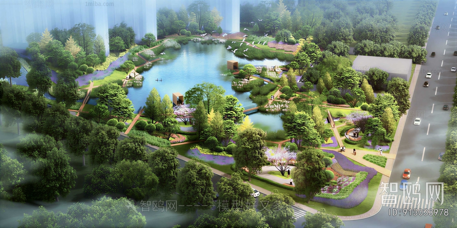 Modern Architectural Bird's-eye View Planning