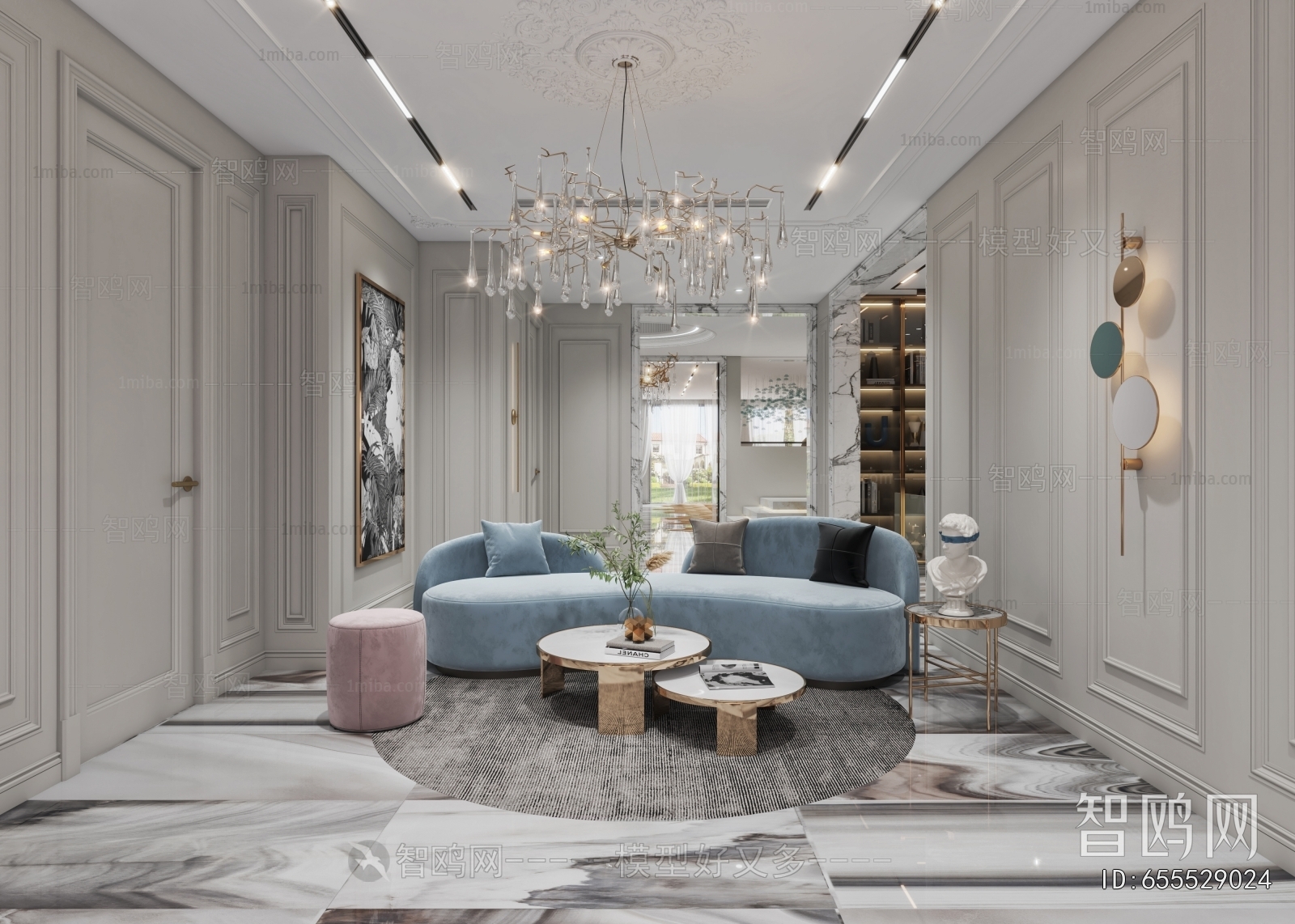 Simple European Style Audiovisual Room