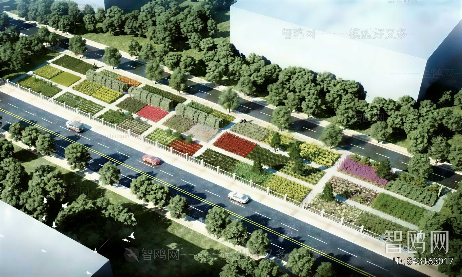 Modern Architectural Bird's-eye View Planning