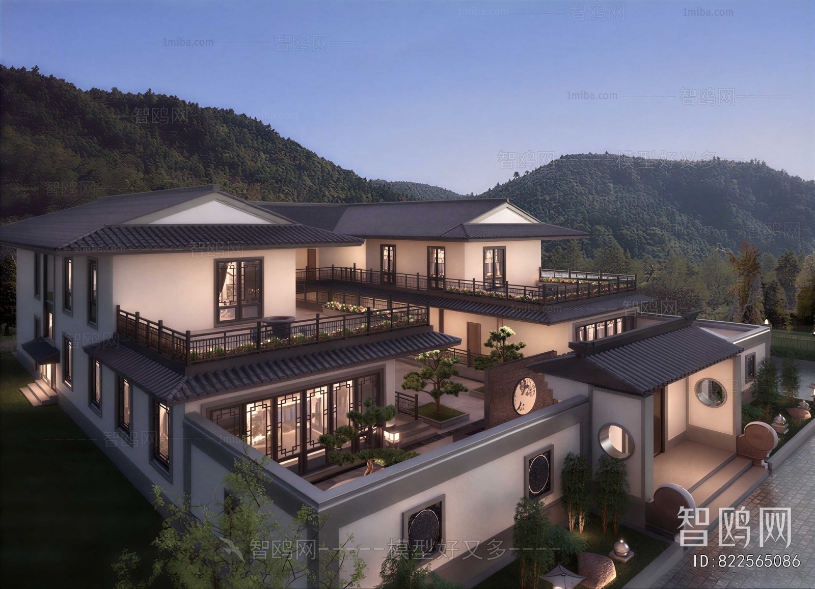New Chinese Style Villa Appearance