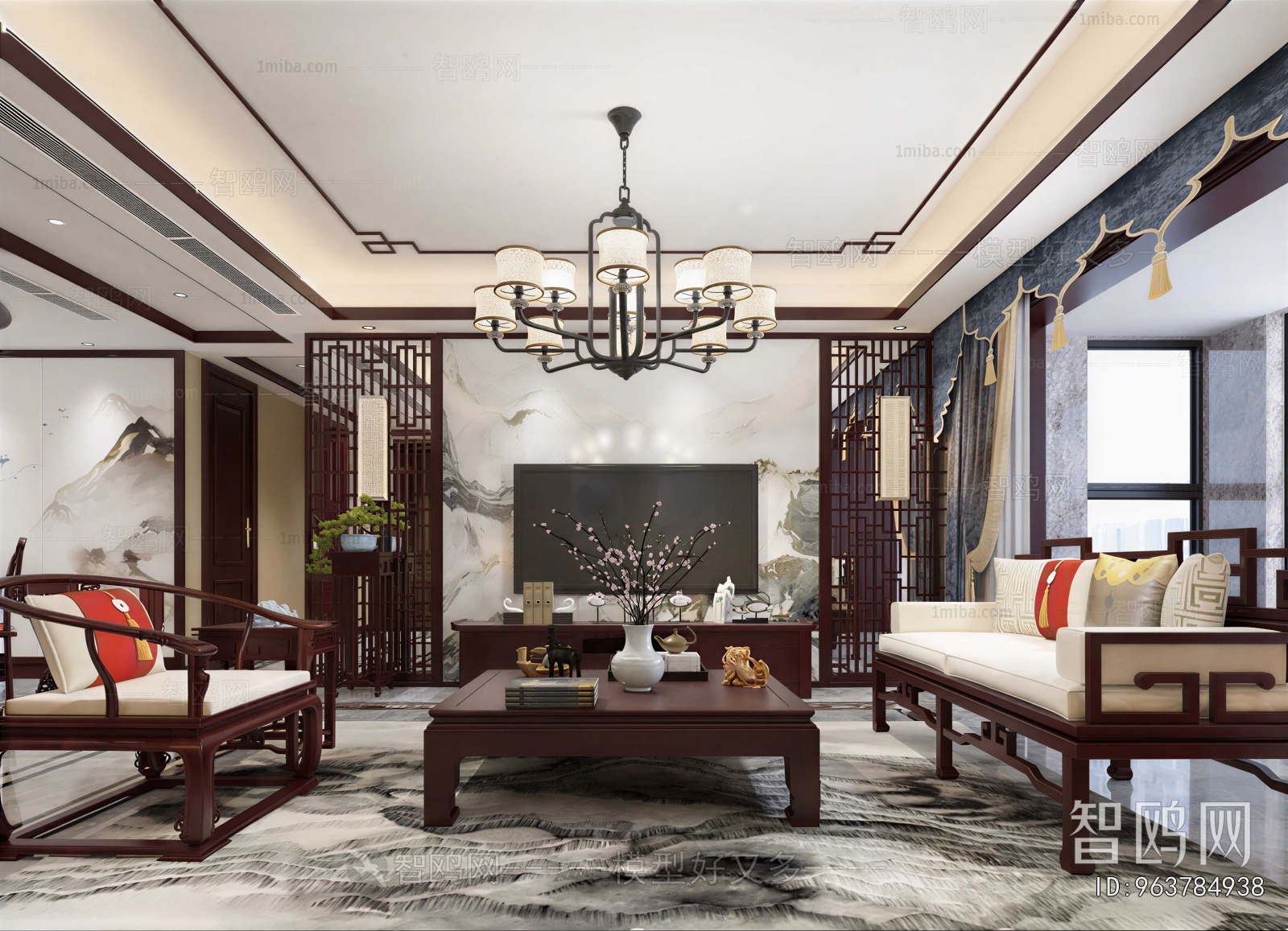 New Chinese Style A Living Room