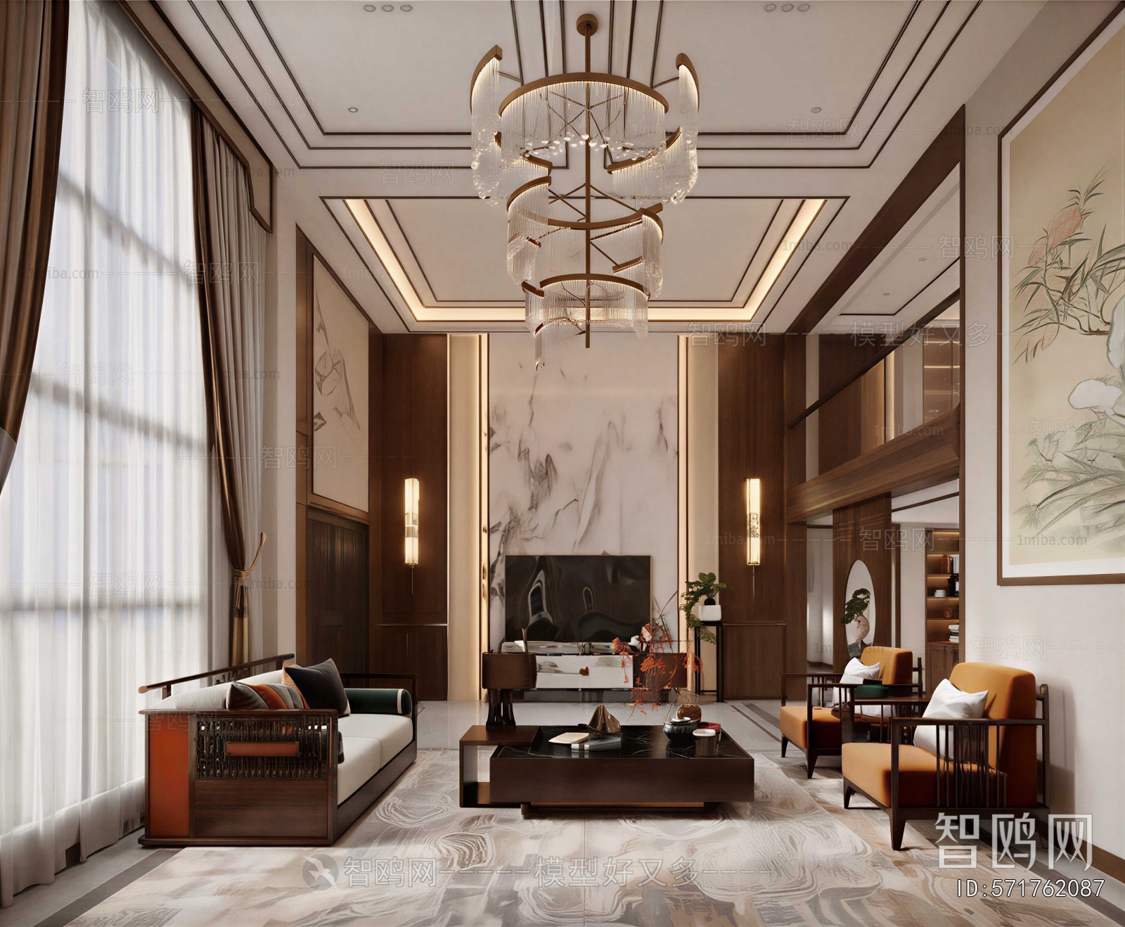 New Chinese Style A Living Room