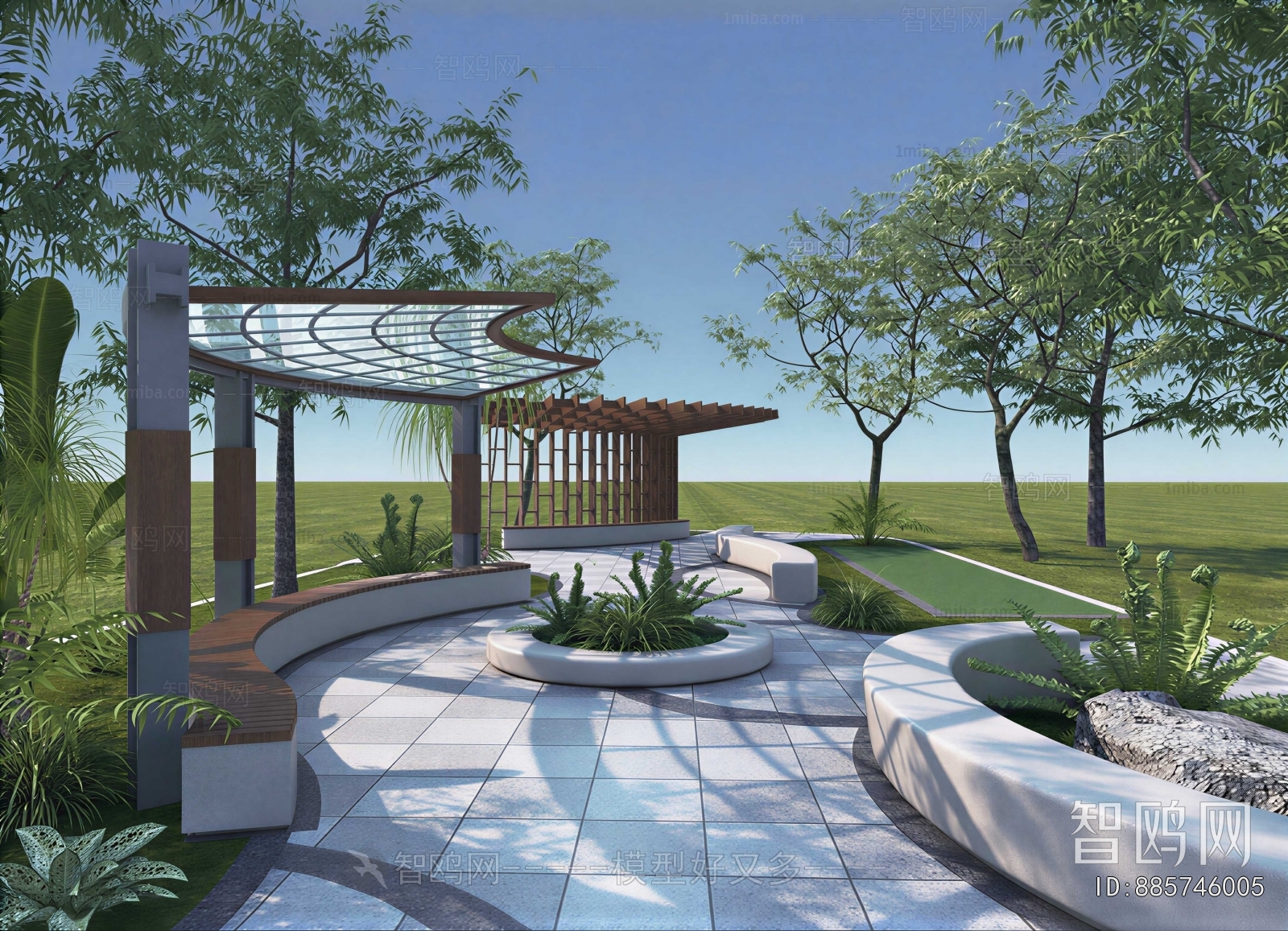 New Chinese Style Park Landscape