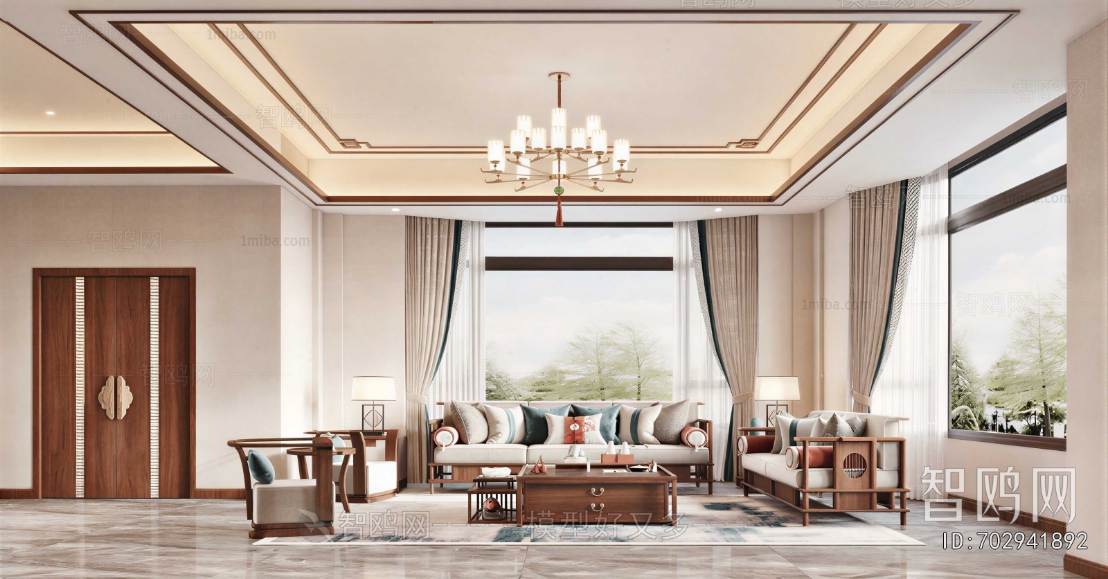 New Chinese Style A Living Room