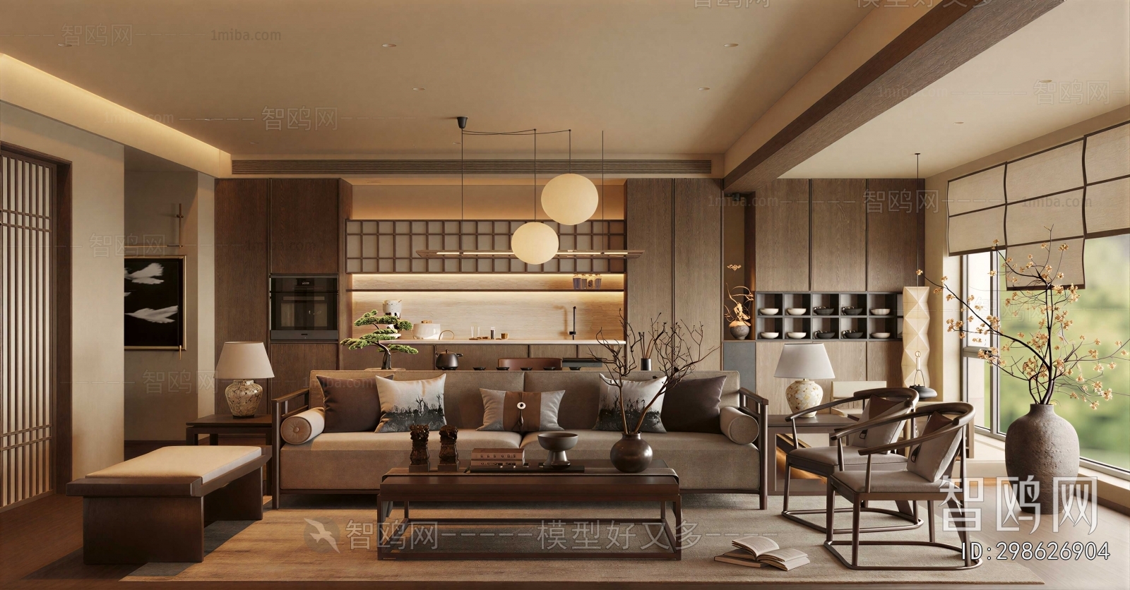 New Chinese Style A Living Room