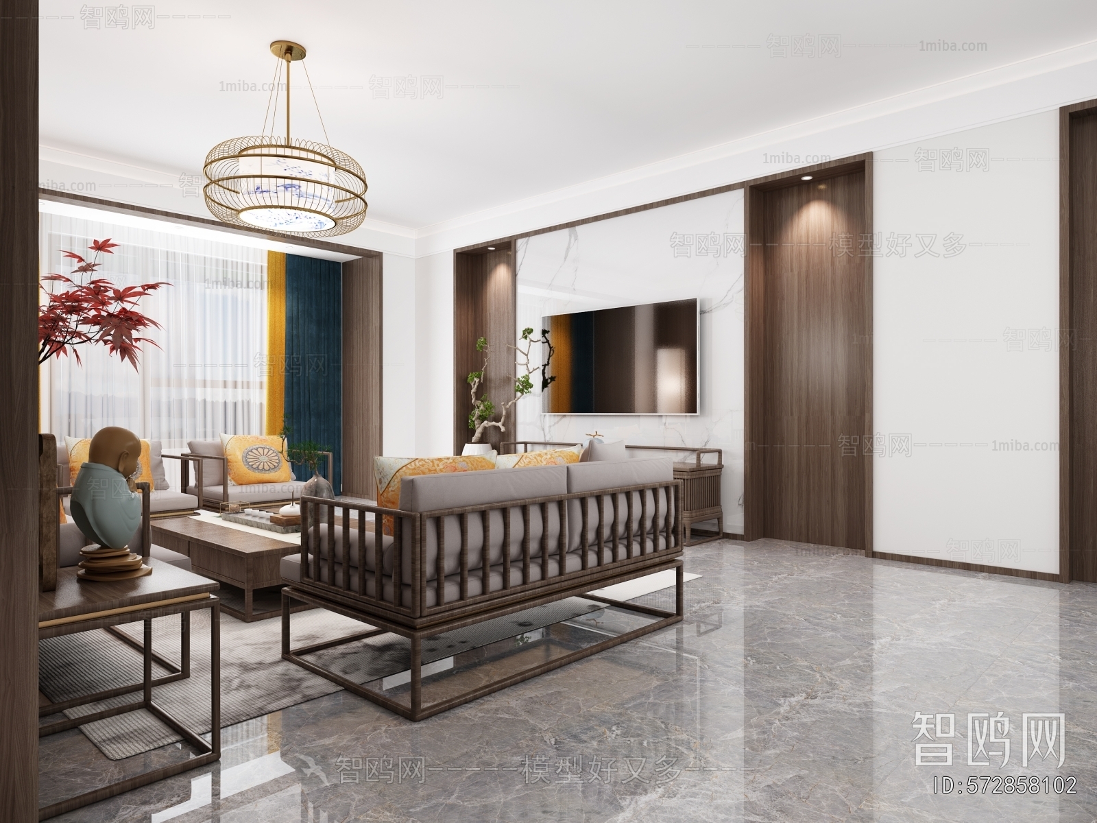 New Chinese Style A Living Room