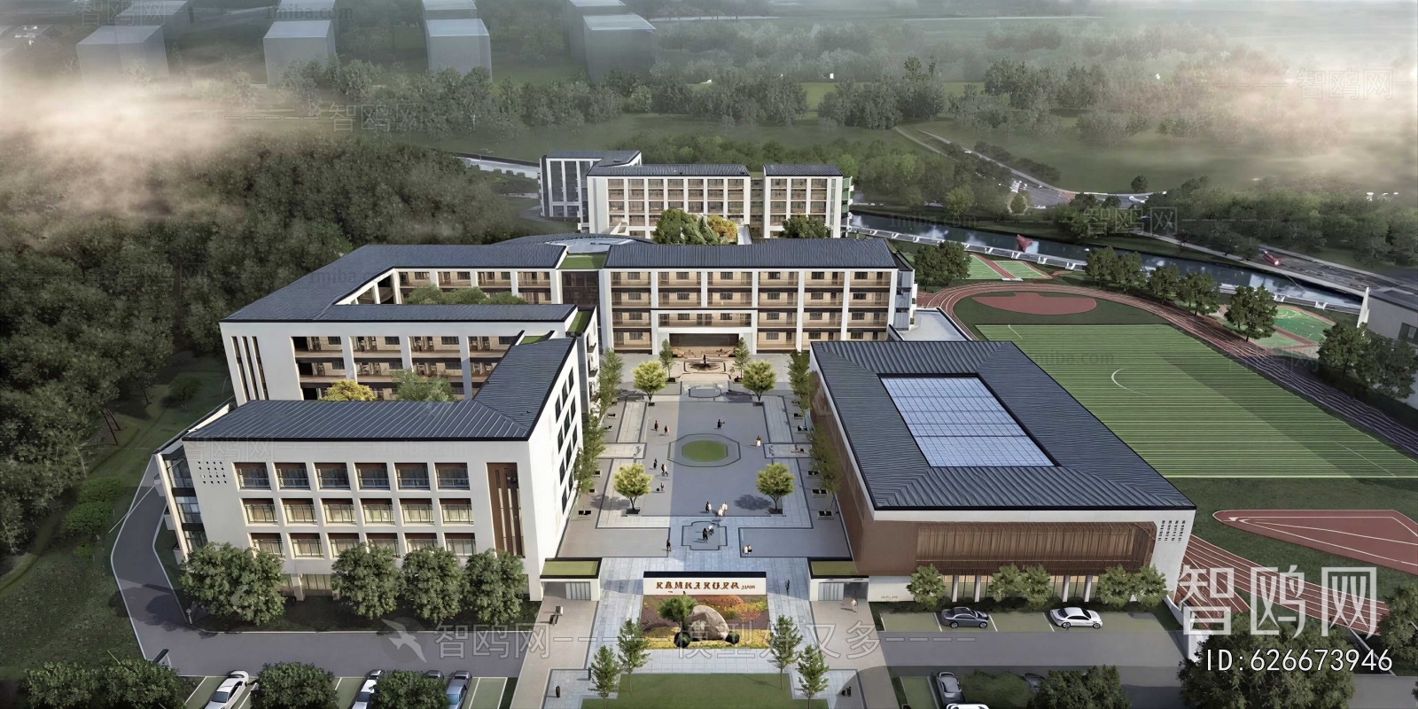 Modern Architectural Bird's-eye View Planning