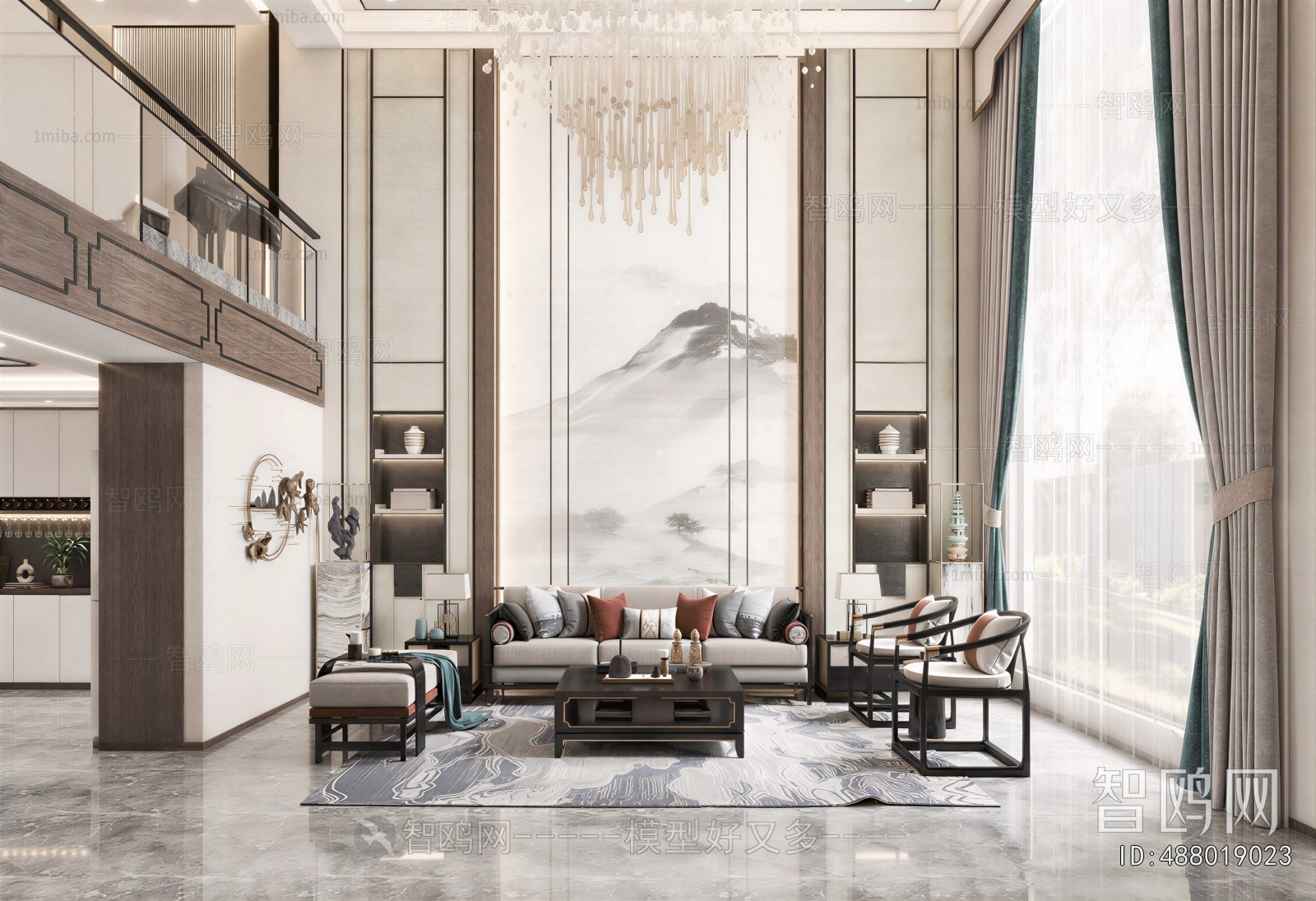 New Chinese Style A Living Room