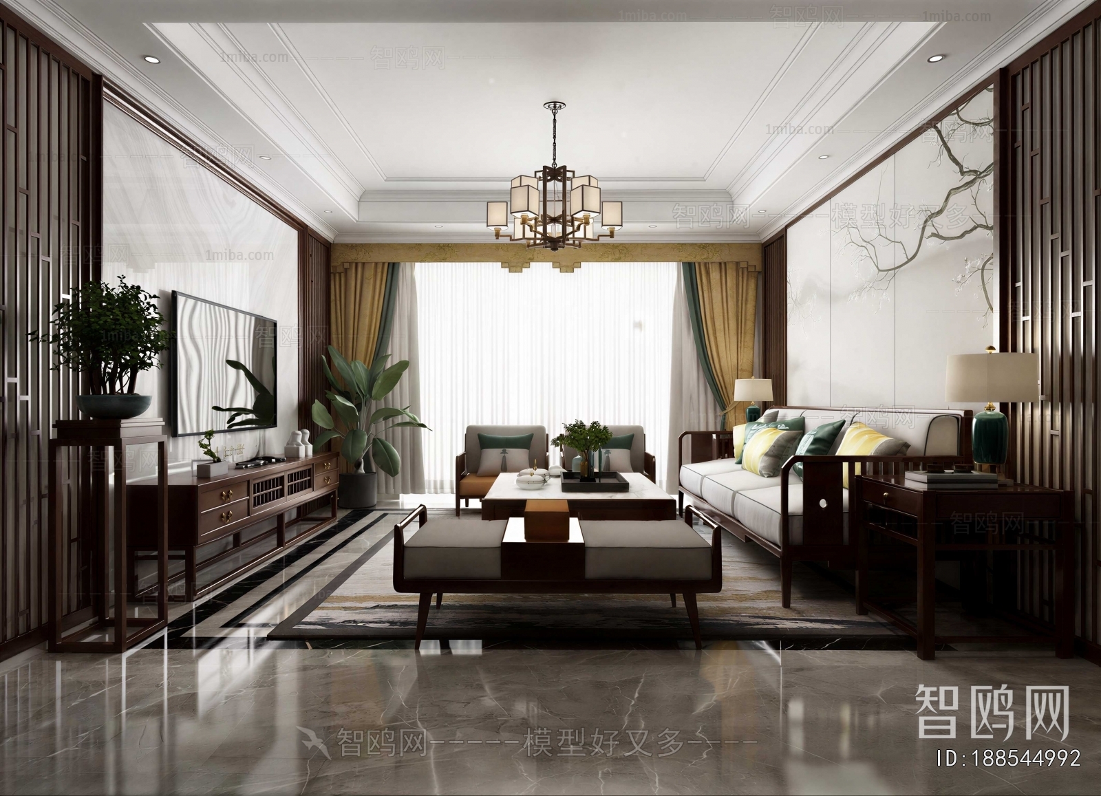 New Chinese Style A Living Room