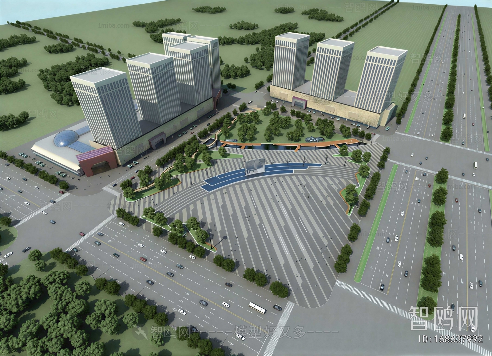 Modern Architectural Bird's-eye View Planning