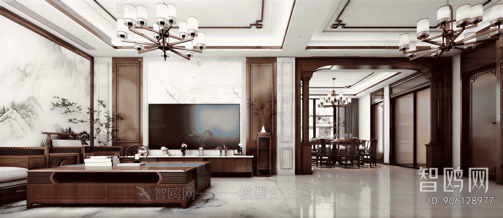 New Chinese Style A Living Room