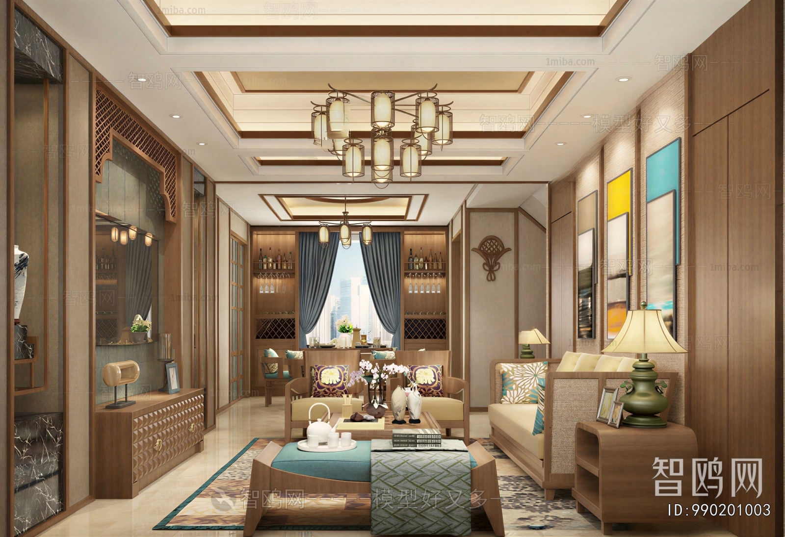 New Chinese Style A Living Room