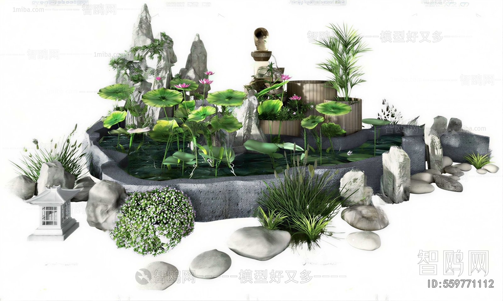 New Chinese Style Rockery Waterscape
