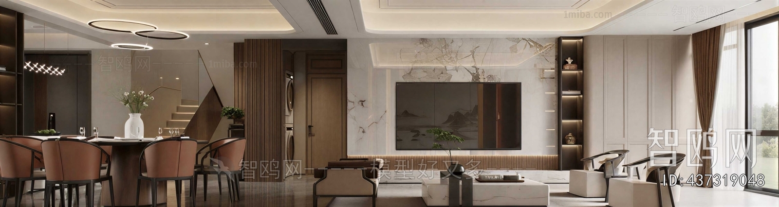 New Chinese Style A Living Room