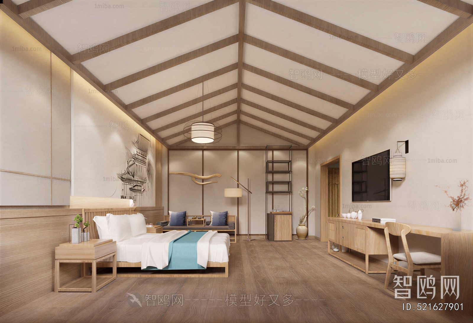 New Chinese Style Bedroom