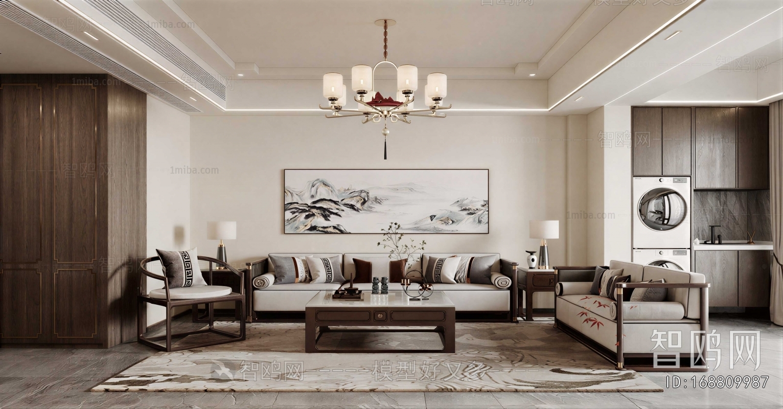 New Chinese Style A Living Room