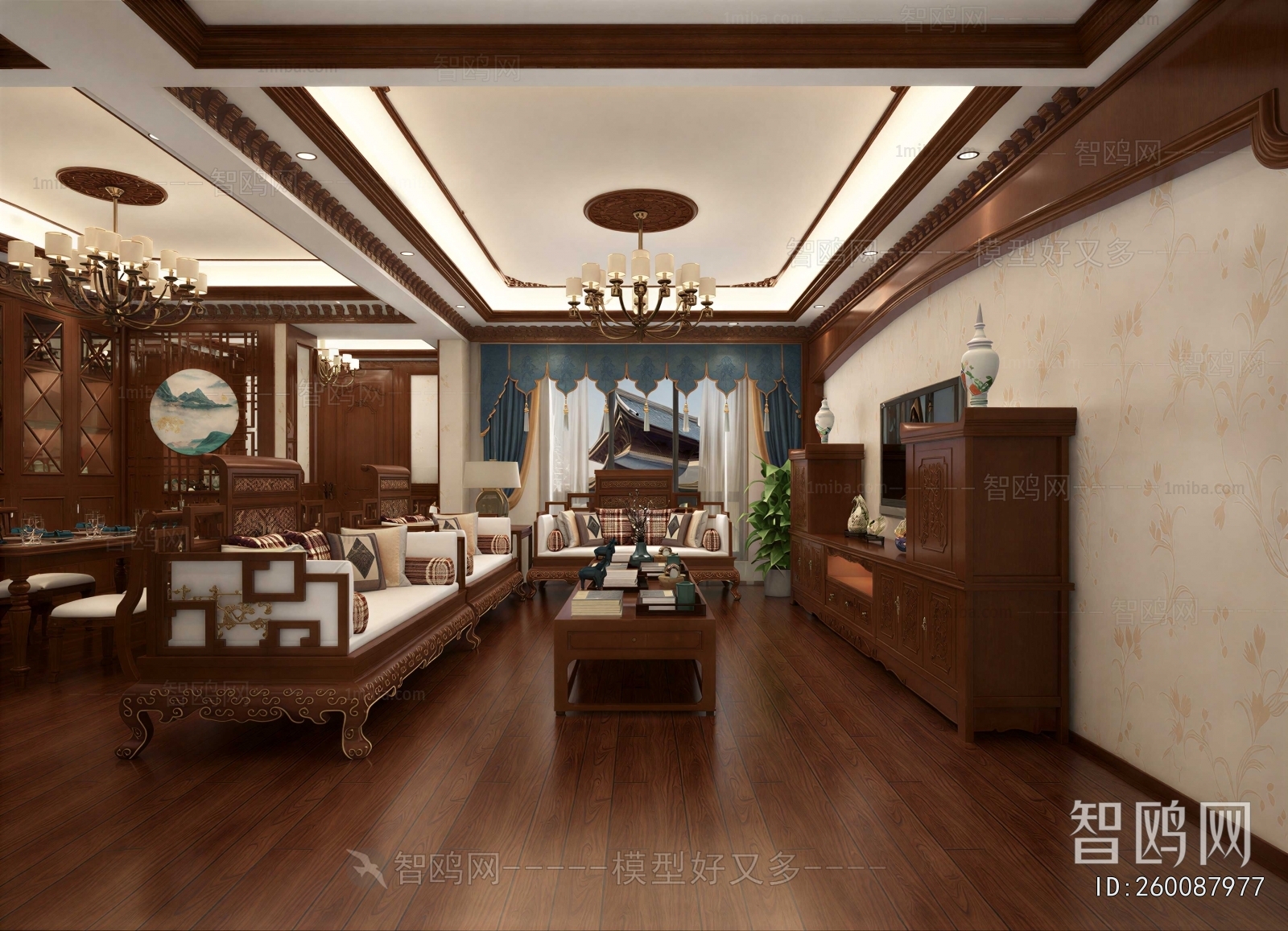 New Chinese Style A Living Room