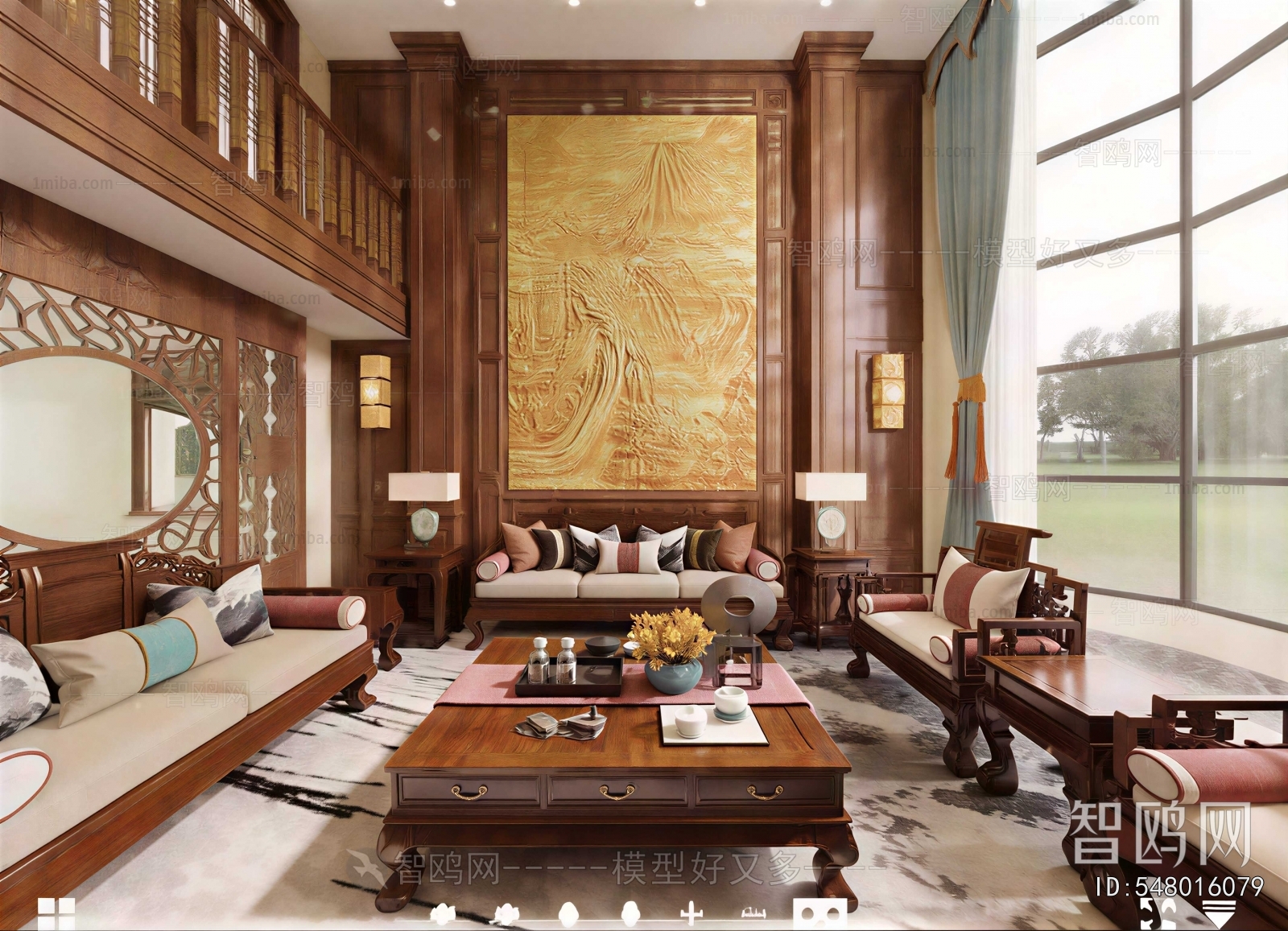 New Chinese Style A Living Room