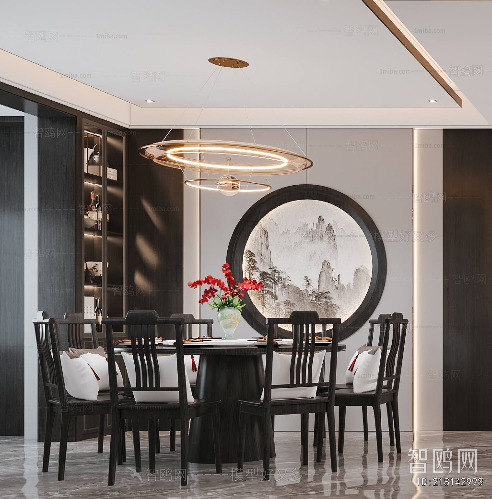 New Chinese Style A Living Room