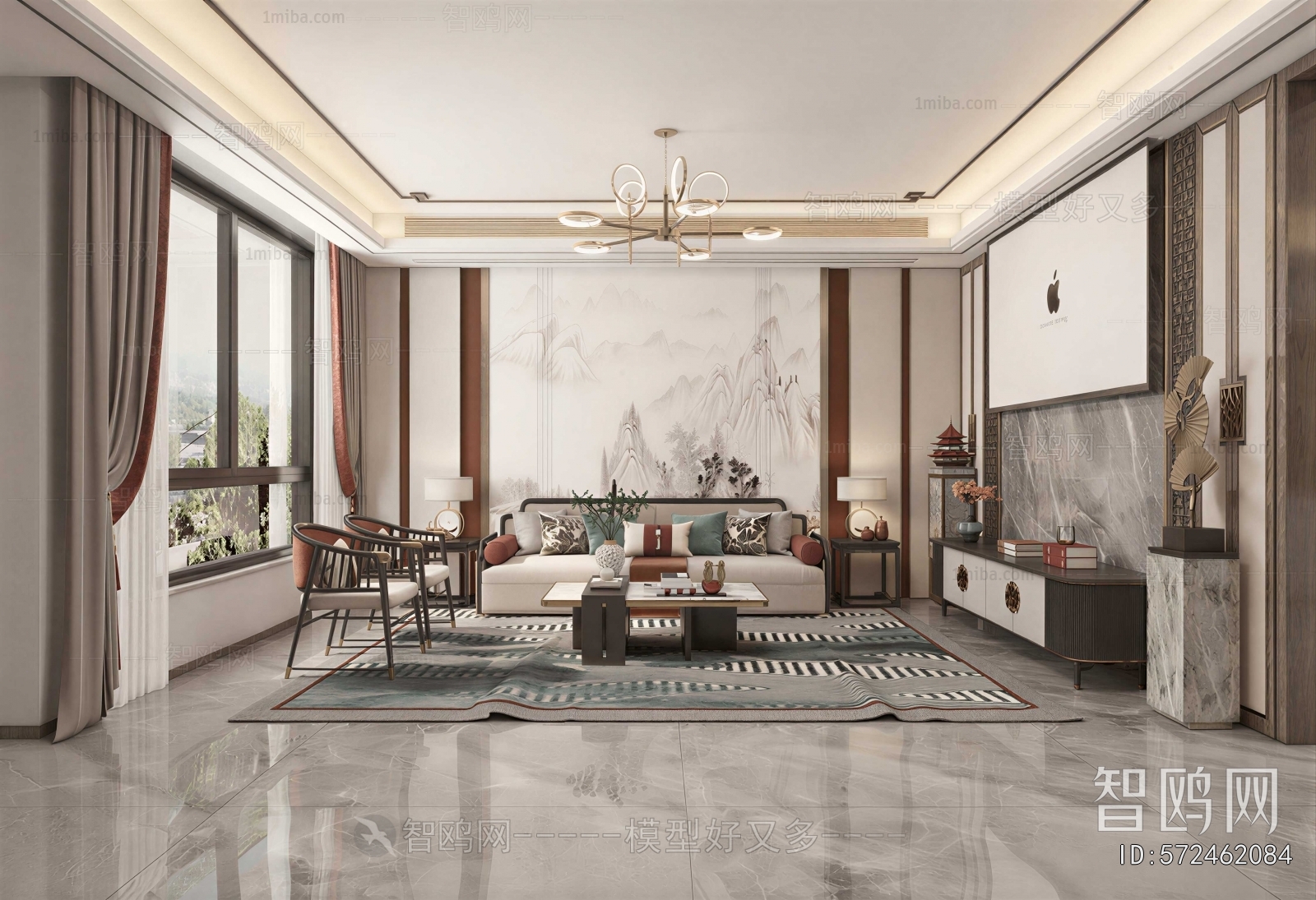 New Chinese Style A Living Room