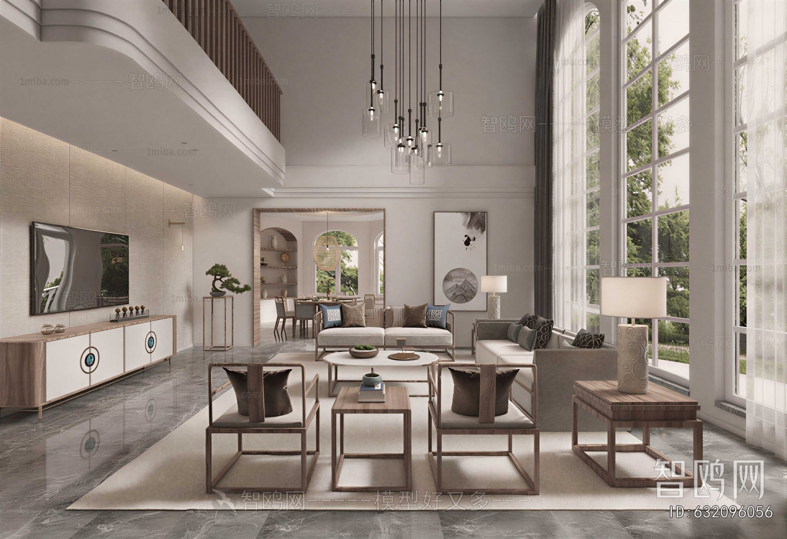 New Chinese Style A Living Room